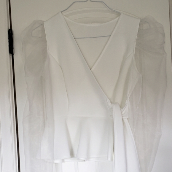 Shein puff sleeve wrap blouse - Picture 4 of 4